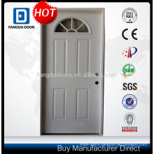 Classic decorative glass insert steel door